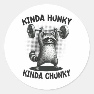 Sticker Rond Un peu ringard un peu gros drôle de raton laveur p