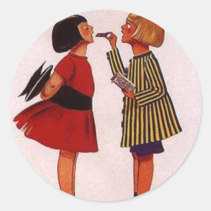 Sticker Rond Un plaisir de petite fille