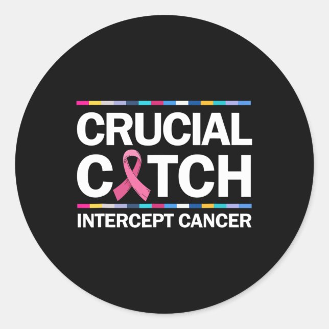 Sticker Rond Un point crucial Intercept du cancer Cancer du sei (Devant)