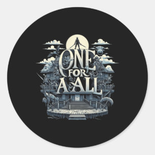 Sticker Rond Un Pour Tous Embrasser L'Unité Dans Un Monde De