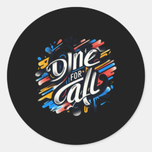 Sticker Rond Un Pour Tous Une Tapisserie De Connexion Humaine E