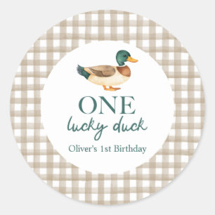 Sticker Rond Un premier anniversaire de Lucky Duck