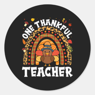 Sticker Rond Un professeur de remerciement Turquie Thanksgiving