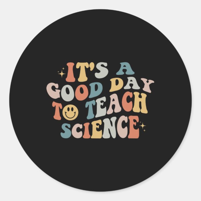 Sticker Rond Un Professeur De Sciences Donne Un Bon Jour À L'En (Devant)