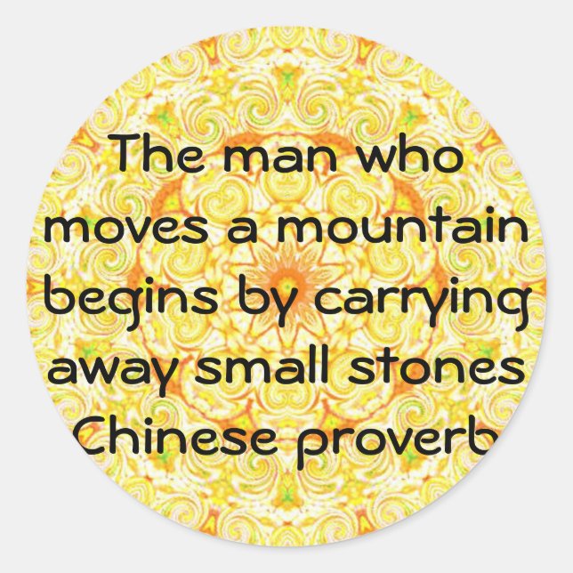 Sticker Rond Un proverbe chinois inspirant (Devant)