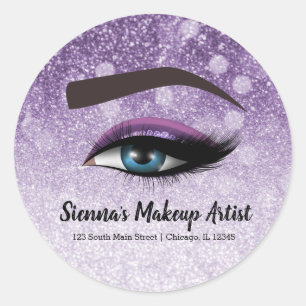 Sticker Rond Un regard pourpre lache les yeux   maquillage