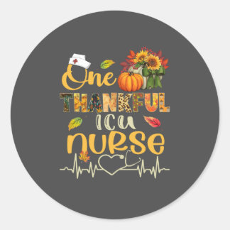 Sticker Rond Un remerciement ICU Infirmière Citrouille Stethosc
