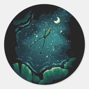 Sticker Rond Un saut sur la lune