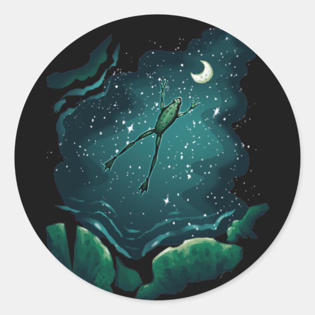 Sticker Rond Un saut sur la lune (Devant)