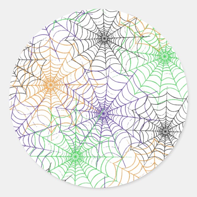 Sticker Rond Un simple Motif Web d'Halloween Spider (Devant)