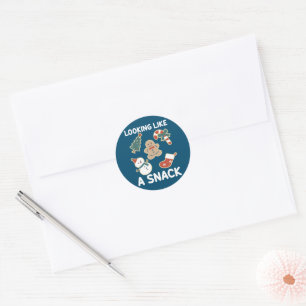 Sticker Rond Un Snack Joyeux Noël Père Noël