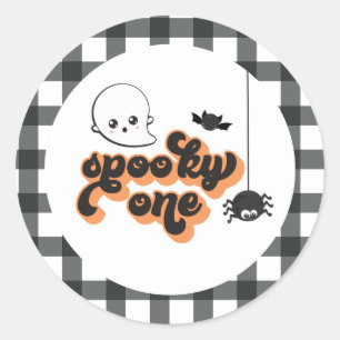 Sticker Rond Un Spooky One Halloween 1er Anniversaire