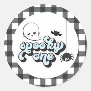 Sticker Rond Un Spooky One Halloween 1er Anniversaire