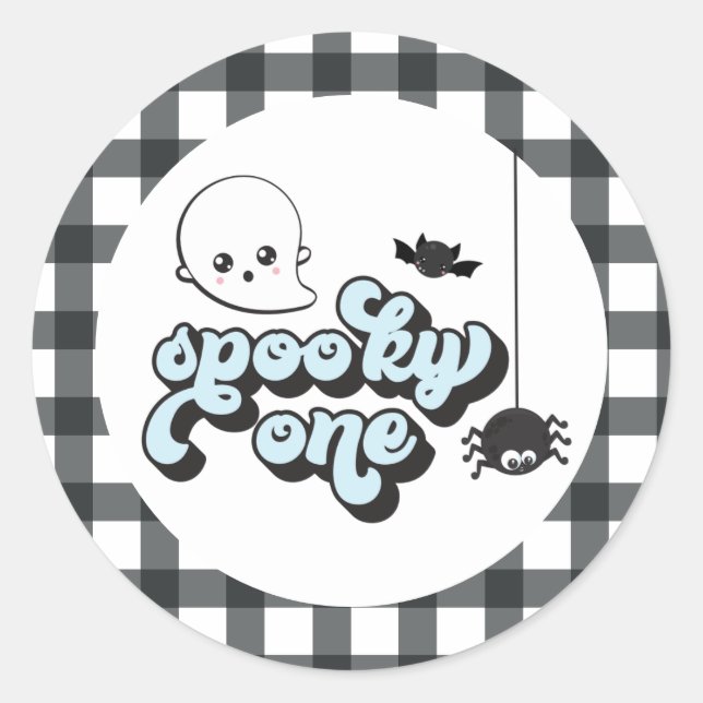 Sticker Rond Un Spooky One Halloween 1er Anniversaire (Devant)
