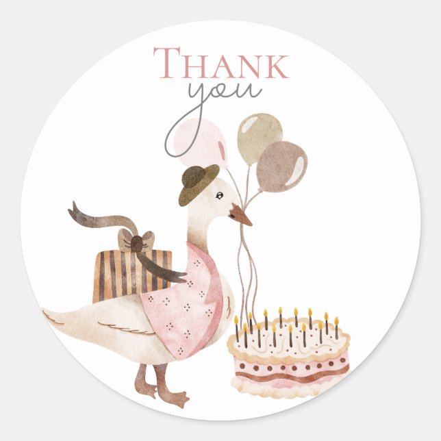 Sticker Rond Un stupide Merci d'oie d'anniversaire Vintage (Devant)