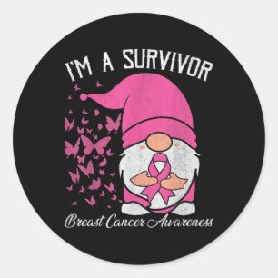 Sticker Rond Un survivant Pink Ribbon Sensibilisation au cancer