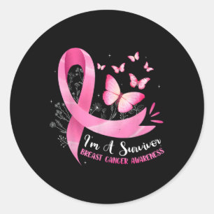 Sticker Rond Un survivant Sensibilisation au cancer du sein Rub