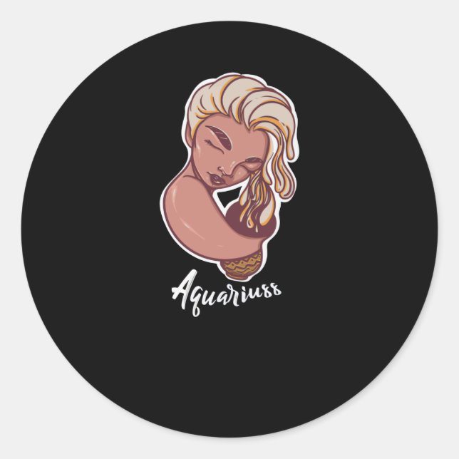 Sticker Rond Un test de signe zodiaque Aquarius (Devant)