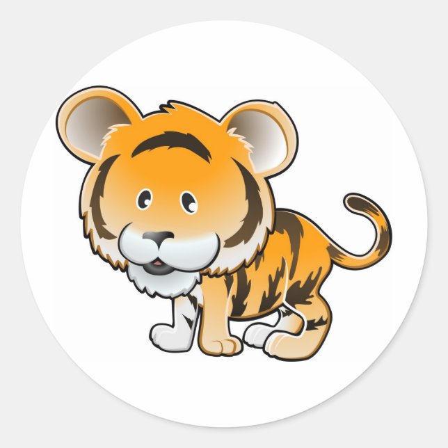 Sticker Rond Un tigre mignon (Devant)