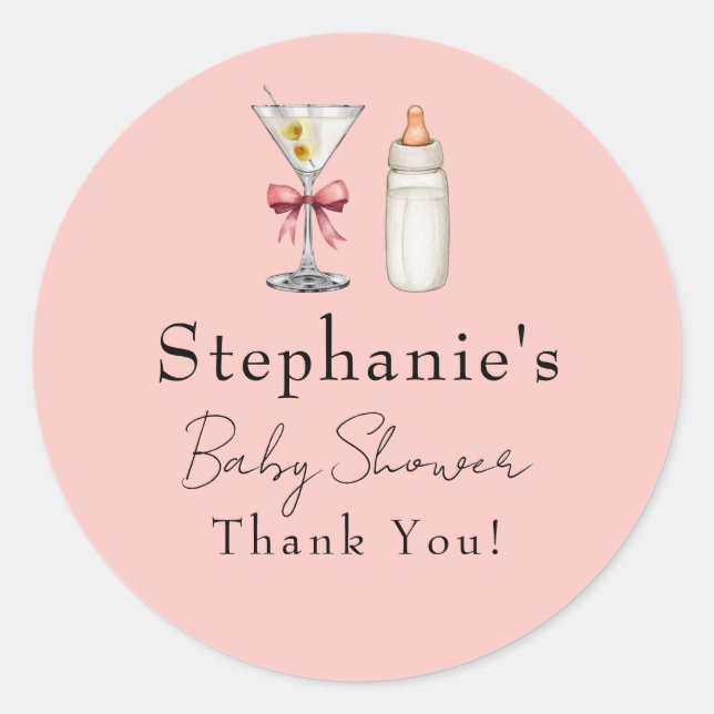 Sticker Rond Un Tini Se Trouve Sur Le Chemin Du Baby shower Pin (Devant)
