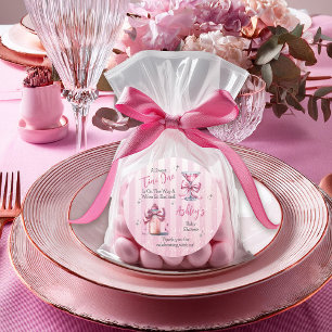 Sticker Rond Un Tini sucré Un Coquette Rose Baby shower fille