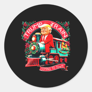 Sticker Rond Un Trump En Train D'Atteindre La Ville Trump 2024