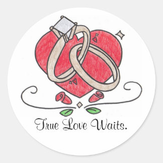 Sticker Rond Un Véritable Amour Attend.