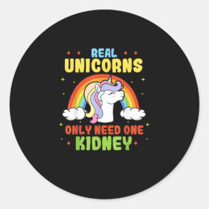 Sticker Rond Un Véritable Unicorne N'A Besoin Que D'Un Donneur