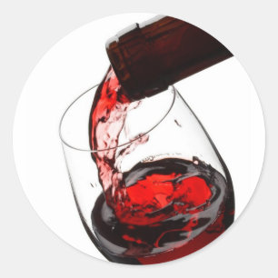 Sticker Rond Un verre de vin rouge