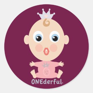 Sticker Rond Un visage de BÉBÉ délirant - rose