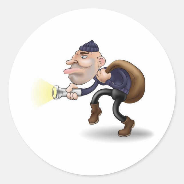 Sticker Rond un voleur dans la nuit (Devant)