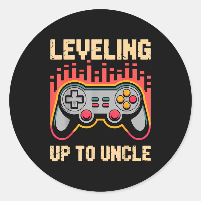 Sticker Rond Uncle Art For Uncle Men From Niece Nephew First Ti (Devant)