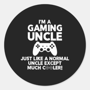 Sticker Rond Uncle Gamer Funny Jeu Vidéo de jeu Shirts