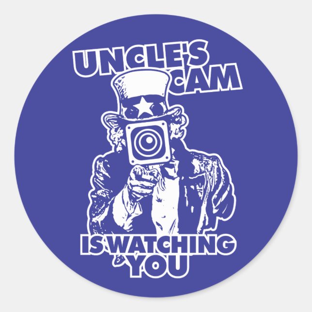 Sticker Rond Uncle's Cam is Watching You (Devant)
