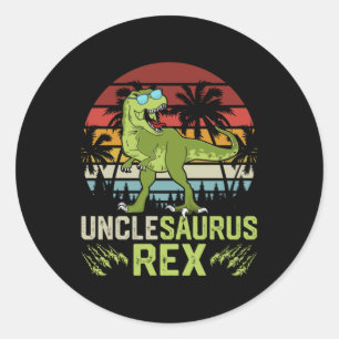 Sticker Rond Unclesarurus Rex   Conception Cool de dinosaures r