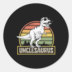 Sticker Rond Unclesaurus T Rex Dinosaure Uncle Saurus Correspon