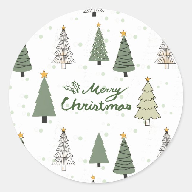 Sticker Rond Under the Snowy Trees – Christmas (Devant)