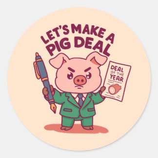 Sticker Rond Une affaire de cochon