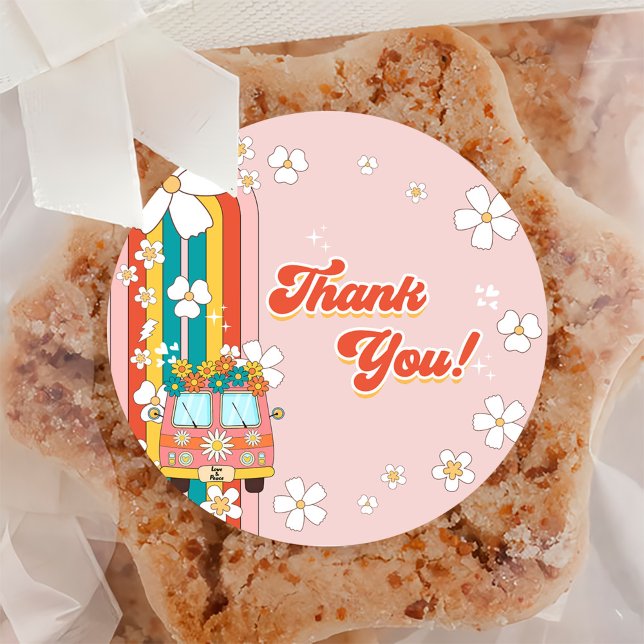 Sticker Rond Une année Super Retro Rainbow 1er anniversaire fêt (Créateur téléchargé)