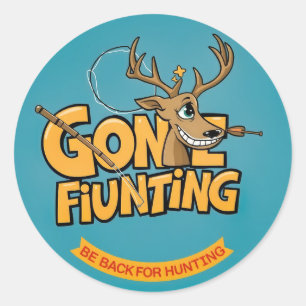 Sticker Rond Une approche humoristique des aventures de chasse