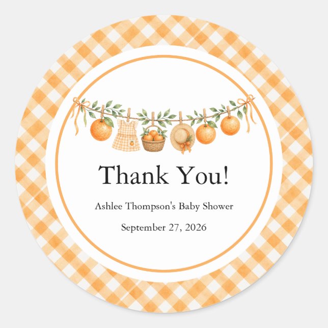 Sticker Rond Une Baby Shower Un Petit Bébé Mignon  (Devant)