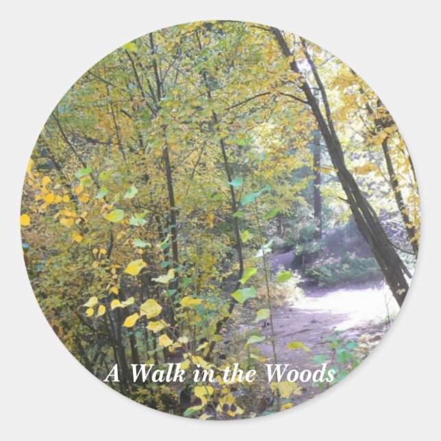 Sticker Rond Une balade dans les bois (Devant)