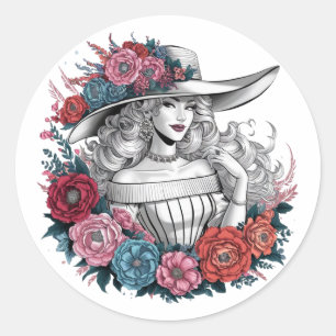 Sticker Rond Une belle femme
