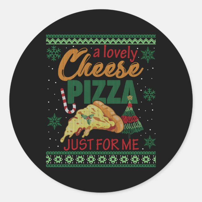 Sticker Rond Une Belle Pizza Au Fromage Juste Pour Moi Seul Che (Devant)