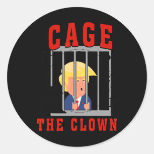 Sticker Rond Une Cage Drôle Le Clown Trump En Prison