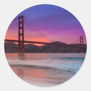Sticker Rond Une capture de golden gate bridge de San Francisco