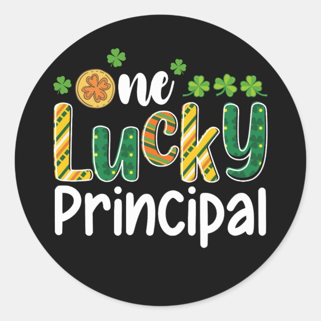 Sticker Rond Une Chanceuse école principale St Patrick's Day (Devant)
