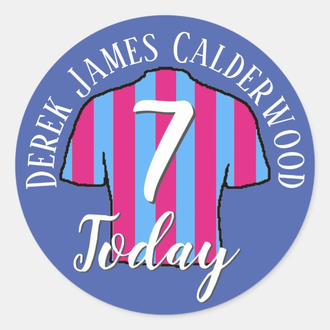 Sticker Rond Une chemise de football Anniversaire de enfant pou (Devant)