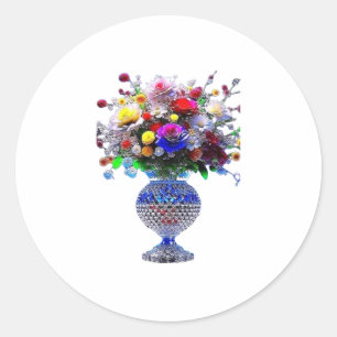 Sticker Rond Une création florale présente typiquement une vari