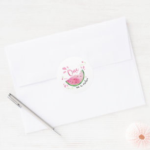 Sticker Rond Une dans un Melon 1er Anniversaire de pastèque Env
